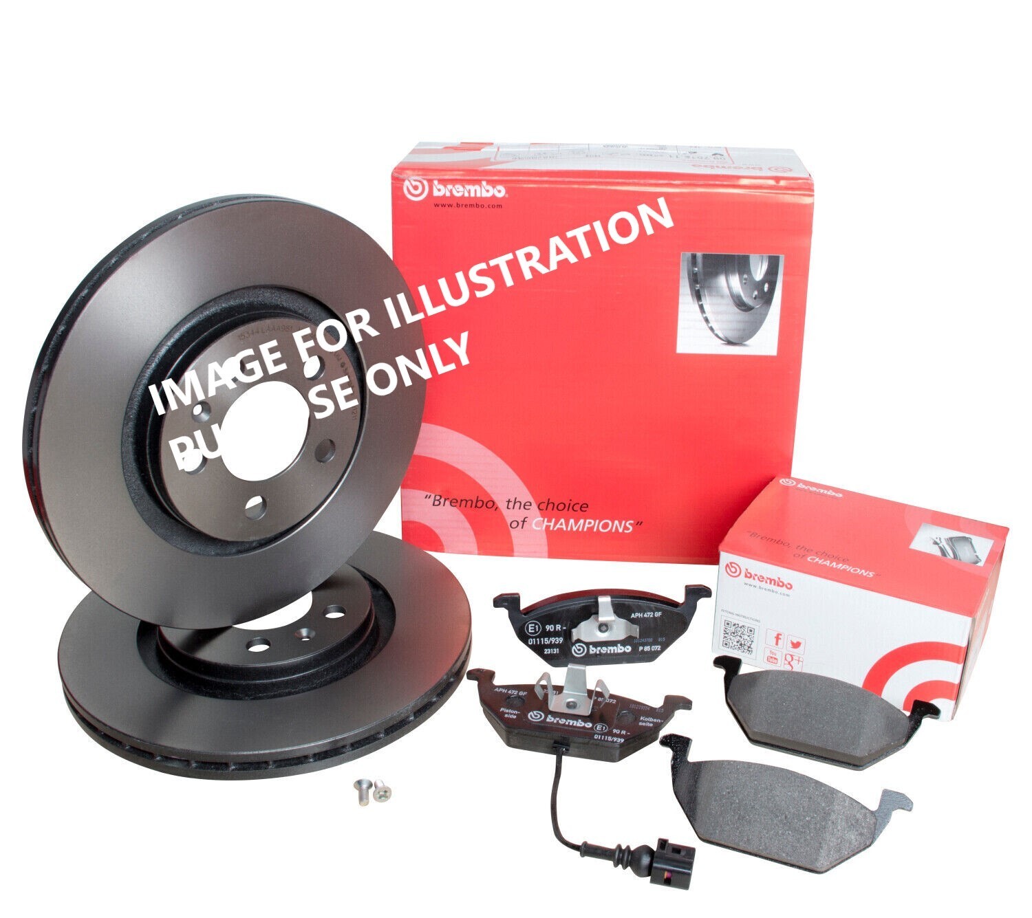 FOR PEUGEOT Partner 49kW BREMBO FRONT BRAKE DISCS 283MM & BRAKE PADS SET