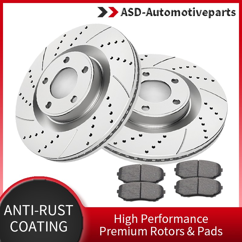 Front Drilled Brake Rotor Brakes Pads for 2007-2014 Ford Edge Lincoln MKX Brakes