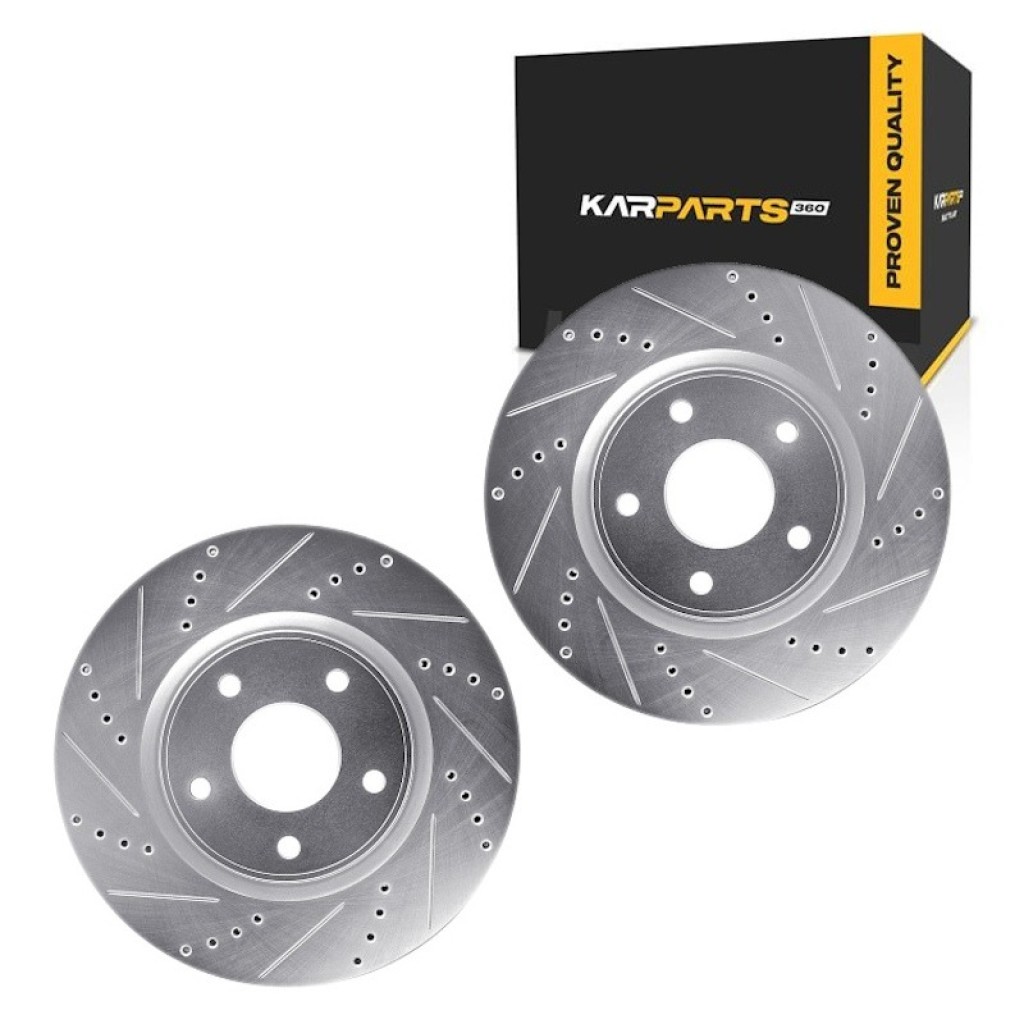 For Chrysler Voyager 2020-2025 Rotors | Silver | Drilled And Slotted Rotor Style