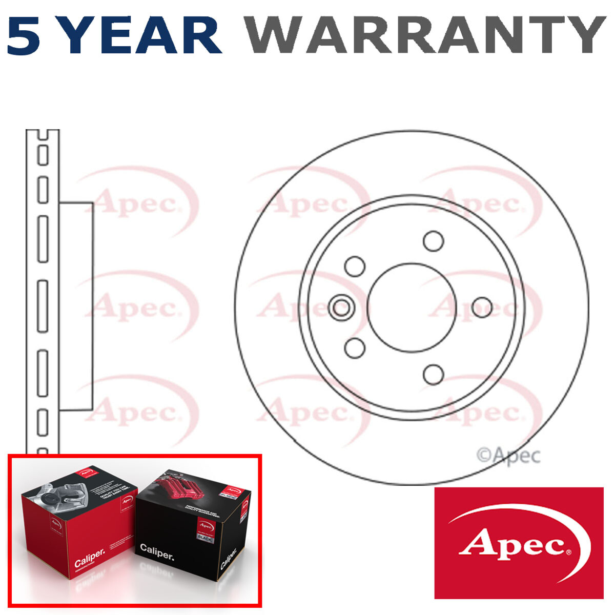 Apec Front Brake Disc Fits VW Amarok 2010-2018 2.0 TDi 2H0615301A