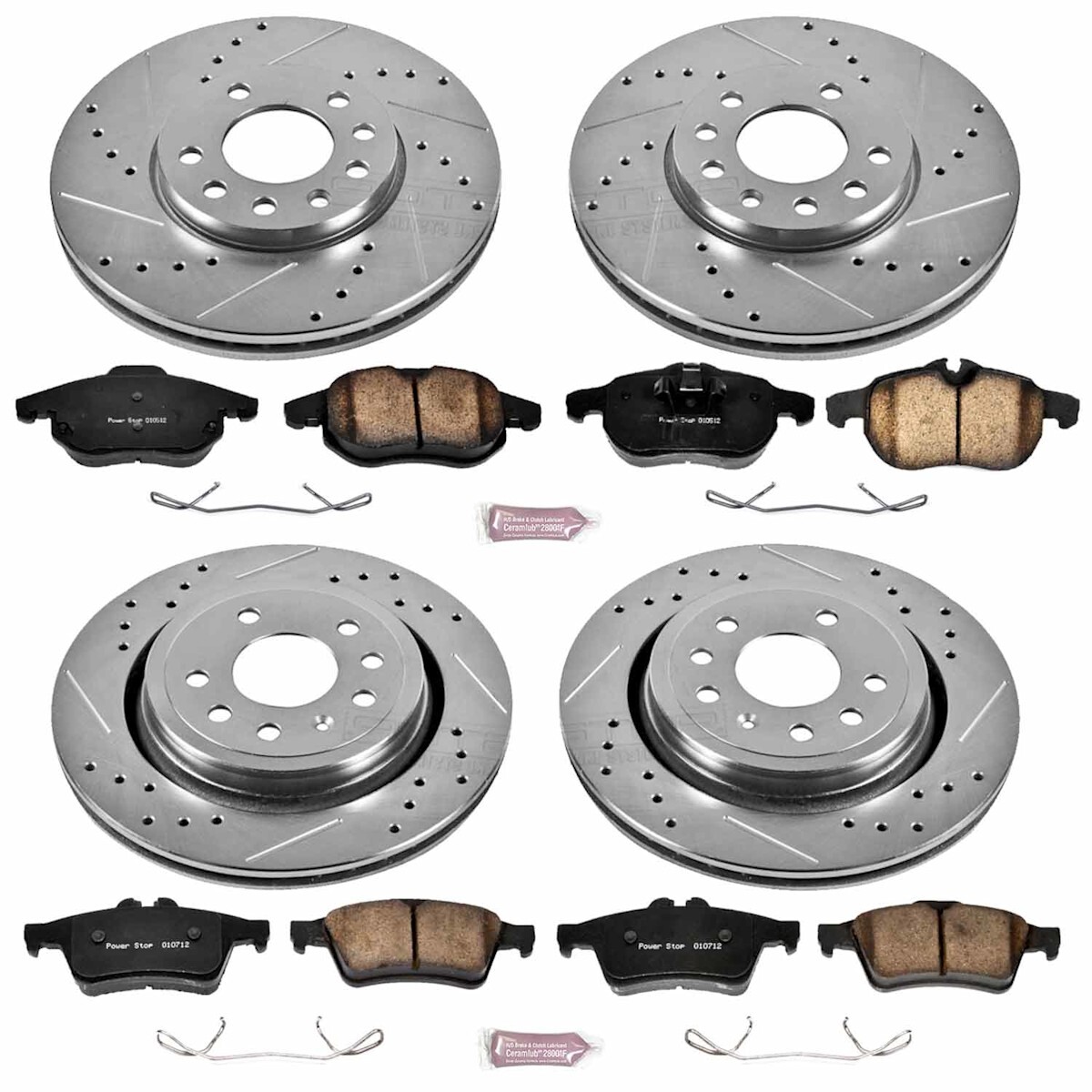 K4054 Powerstop 4-Wheel Set Brake Disc and Pad Kits Front & Rear Sedan for 9-3
