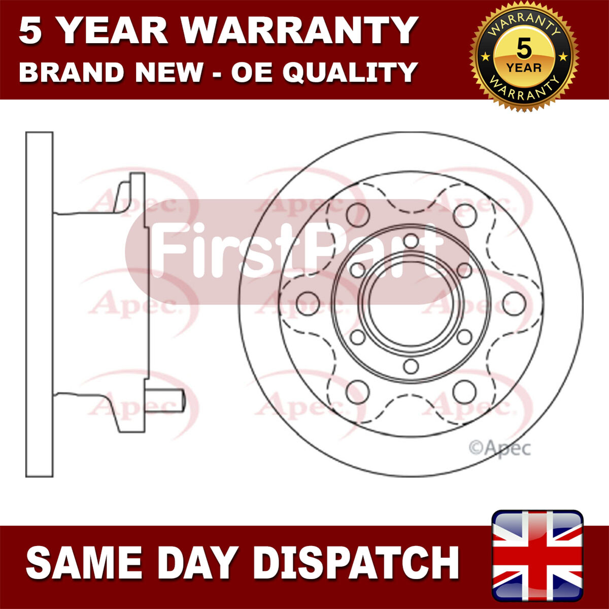 Fits Iveco Daily 1989-2006 2.3 D 2.5 2.8 3.0 FirstPart Front Brake Disc
