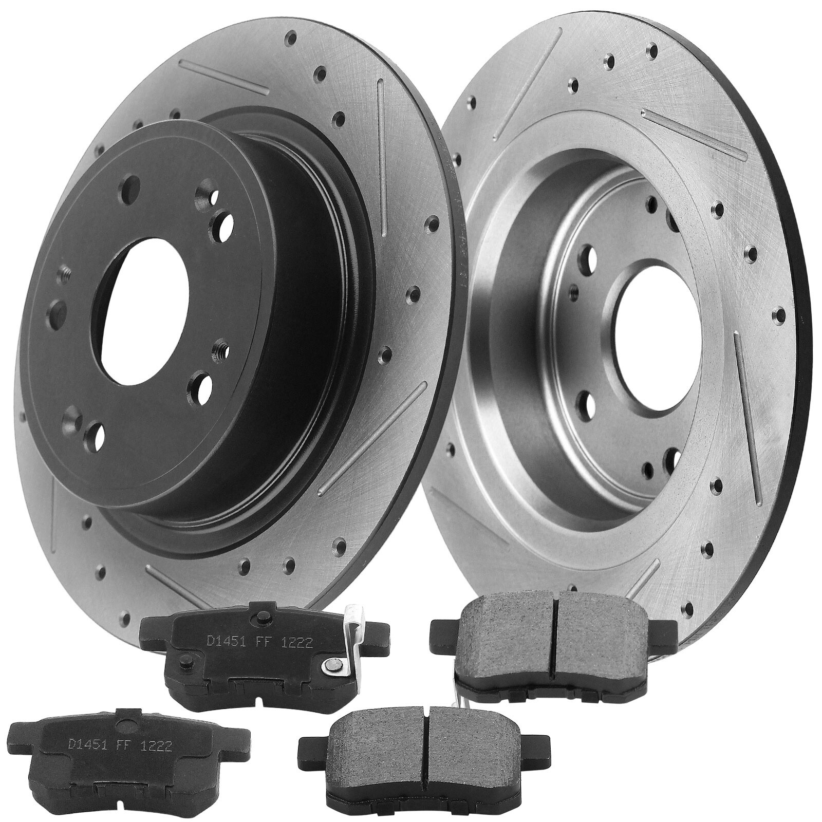 Front Rear Disc Brake Rotors and Brake Pads Kits For Honda Accord Rotor 5 Lugs