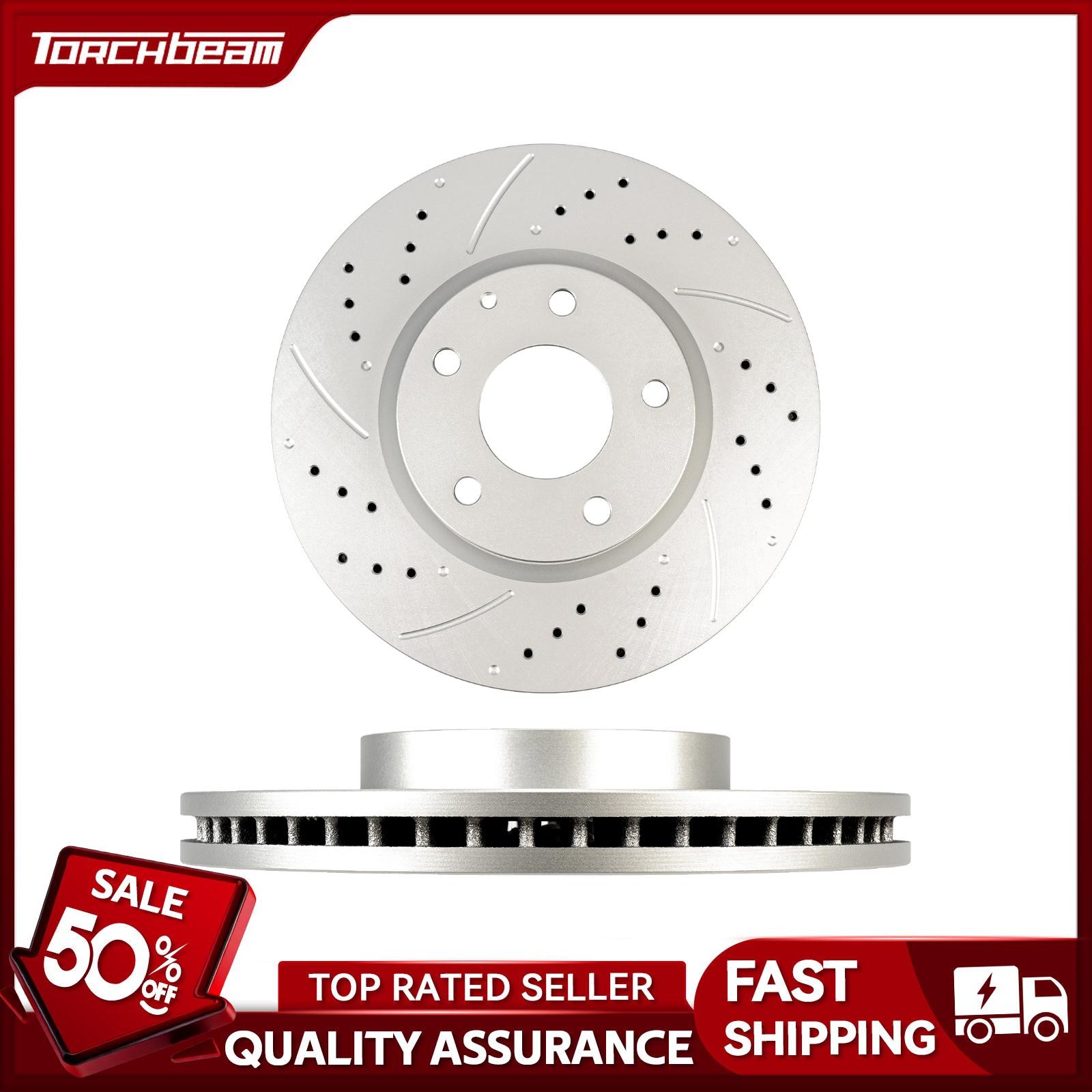 2x Front Drilled Slotted Brake Rotor 297mm Fits 2013-2015 Mazda CX-5 981011