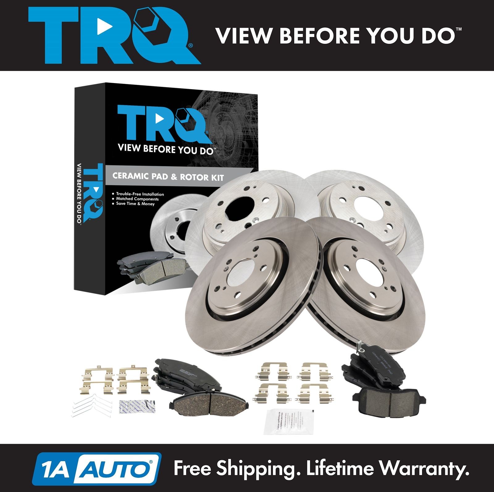 TRQ Brake Pad & Rotor Kit Ceramic Fits 2017-2020 Acura MDX