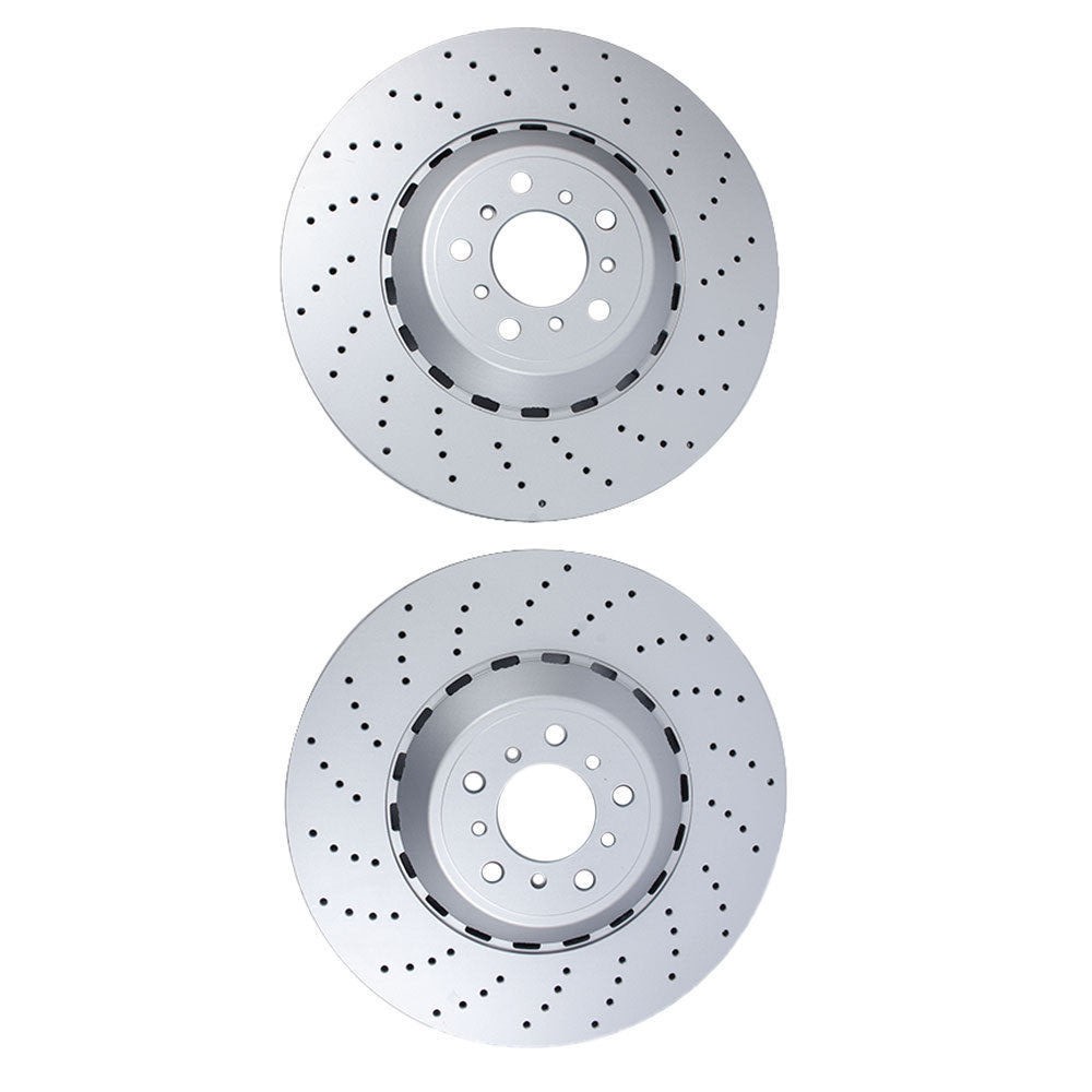 2 Front Vented & Drilled Disc Brake Rotors For BMW F10 F12 F13 M5 M6