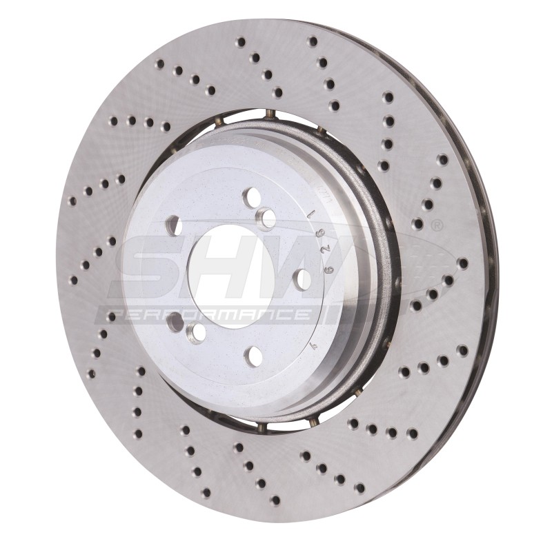SHW Performance Right Rear Cross-Drilled Brake Rotor for BMW M5 & M6 2006-2010