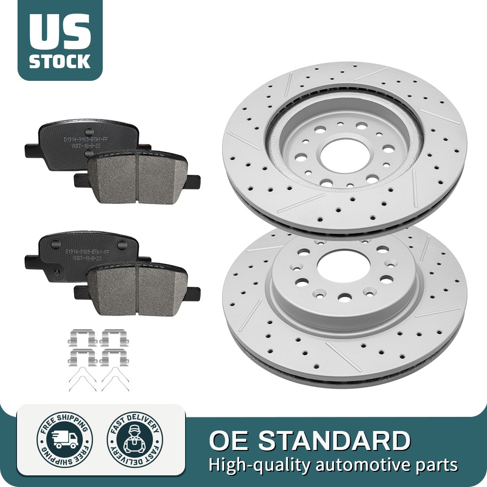 Rear Disc Rotors Brake Pads Set for 18-21 Buick Enclave GMC Acadia Cadillac XT5