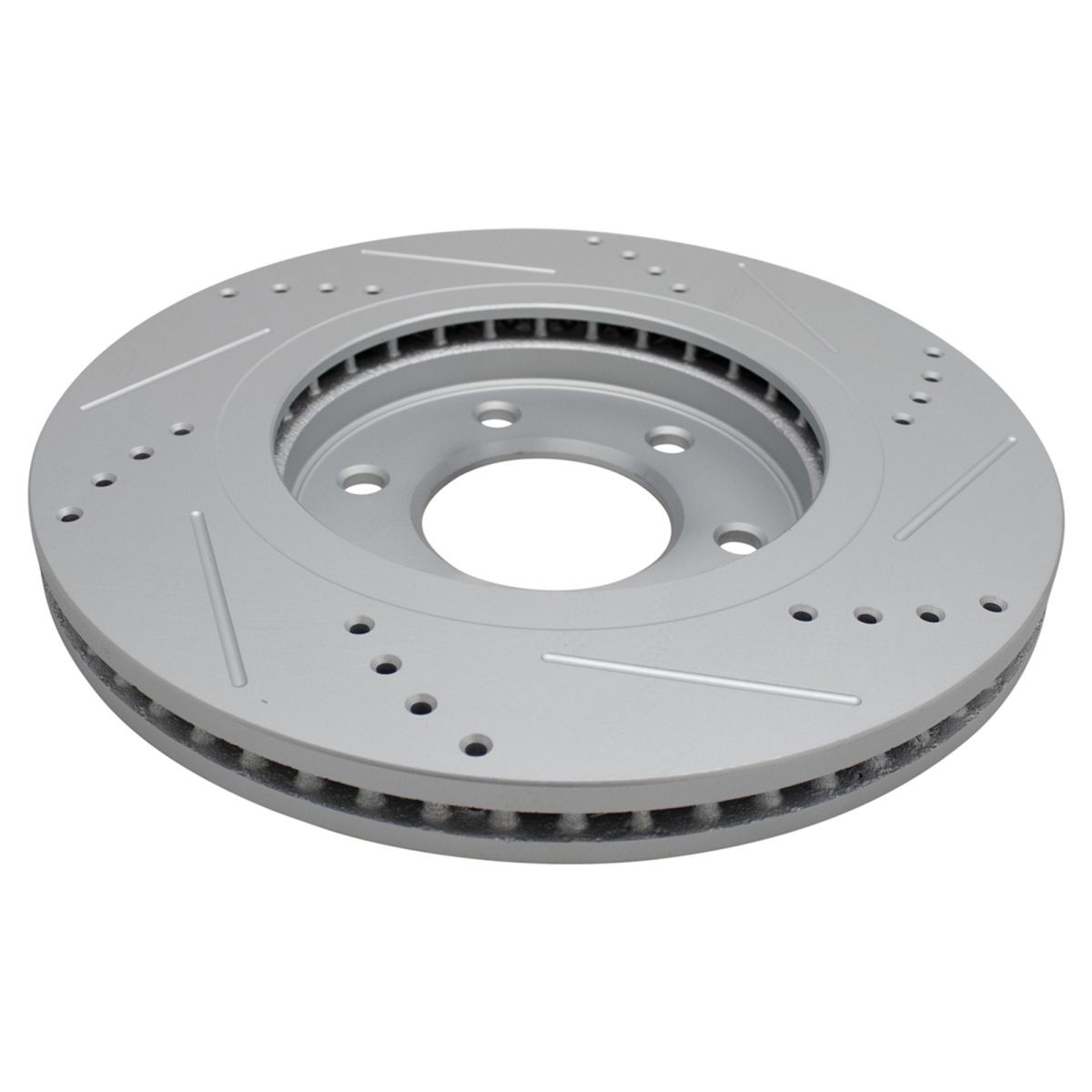 TRQ Front Rear Performance Drilled Slotted Zinc Coated Rotor Kit for Nissan