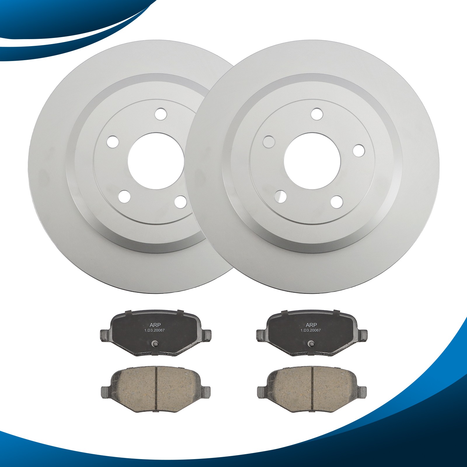 12.99 inch (330mm) Rear Brakes Rotors and Ceramic Brake Pads Kit for Ford Flex