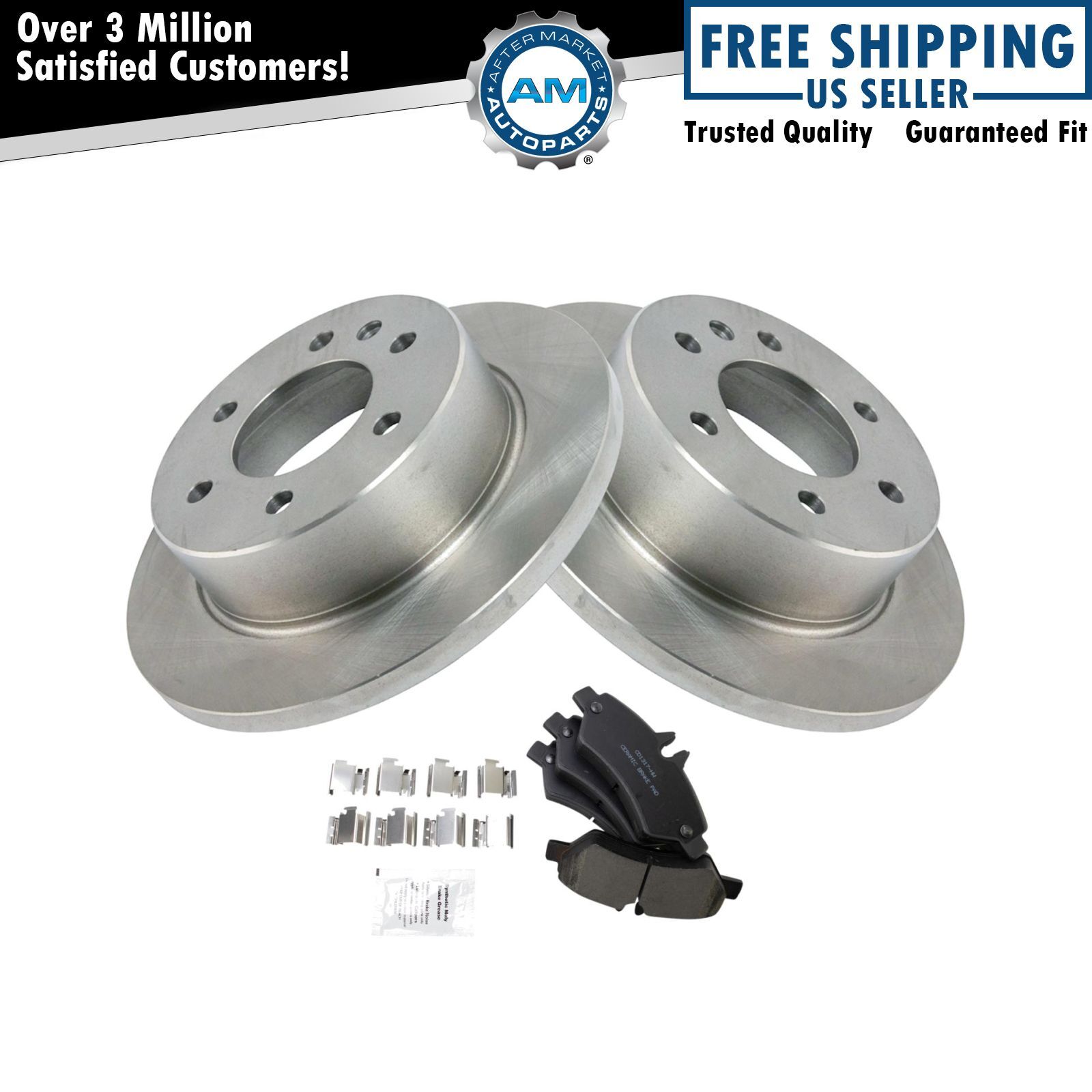 Rear Brake Pad & Rotor Kit Ceramic For 07-18 Sprinter 2500