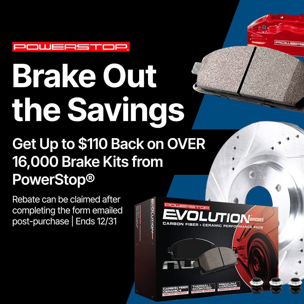 KCOE2554 Powerstop Brake Disc and Caliper Kits 4-Wheel Set Front & Rear for Olds