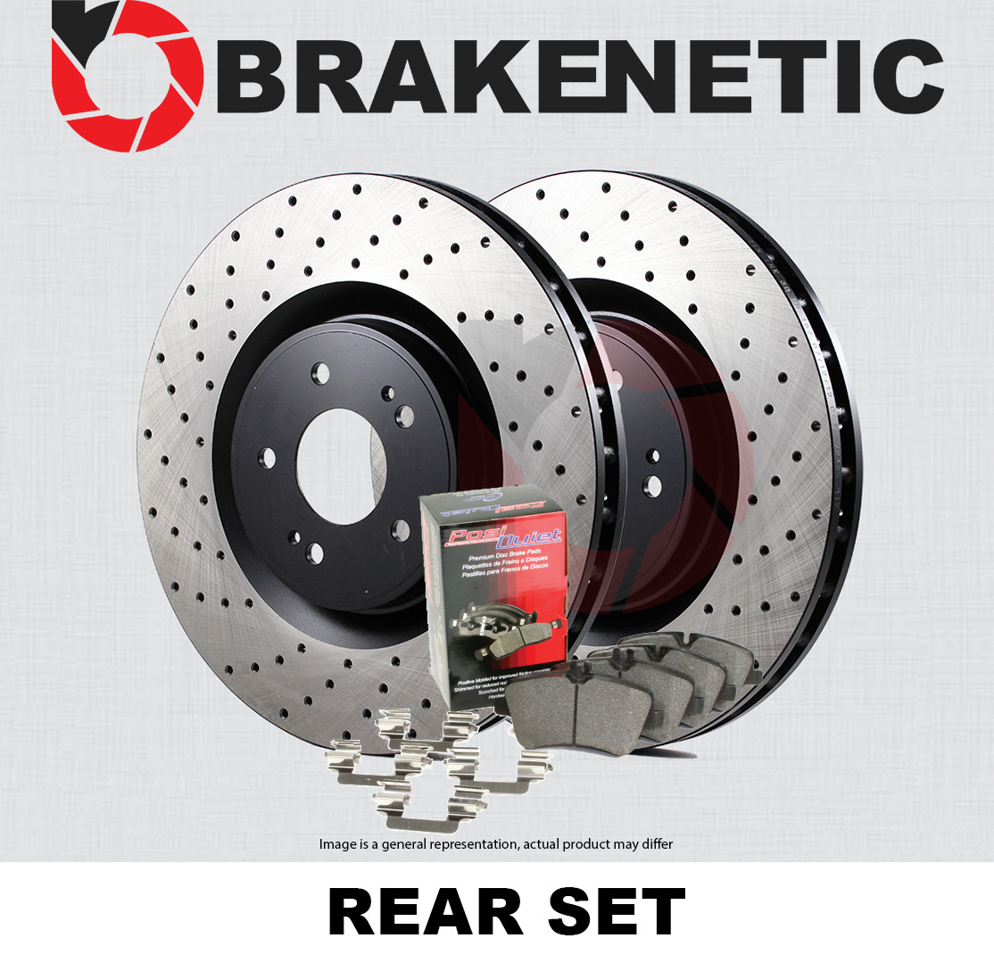 REAR BRAKENETIC Premium Drilled Brake Rotors + Ceramic Pads 55.35198.21