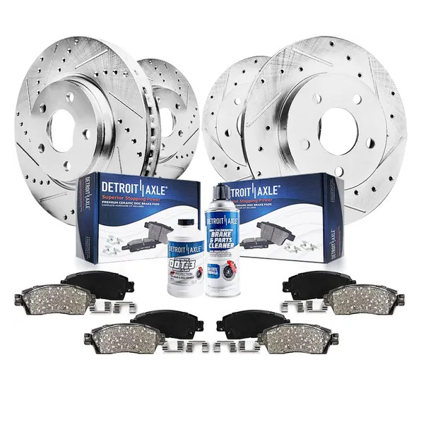 Front & Rear Drilled Rotors and Brake Pads for 2011 – 2012 Lincoln MKX Ford Edge