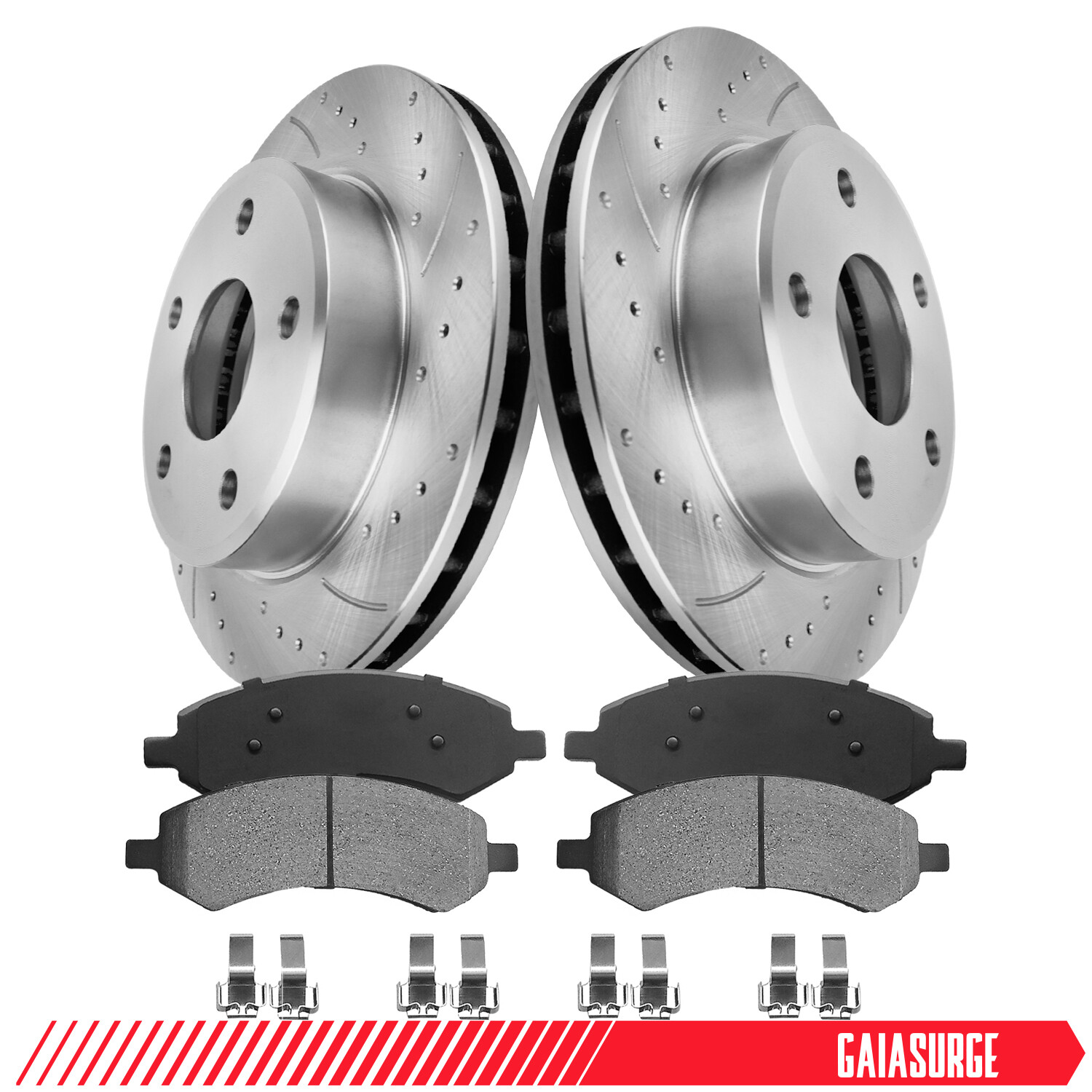Front Drilled Rotors + Brake Pads for 2005 – 2011 Dodge Dakota Mitsubishi Raider