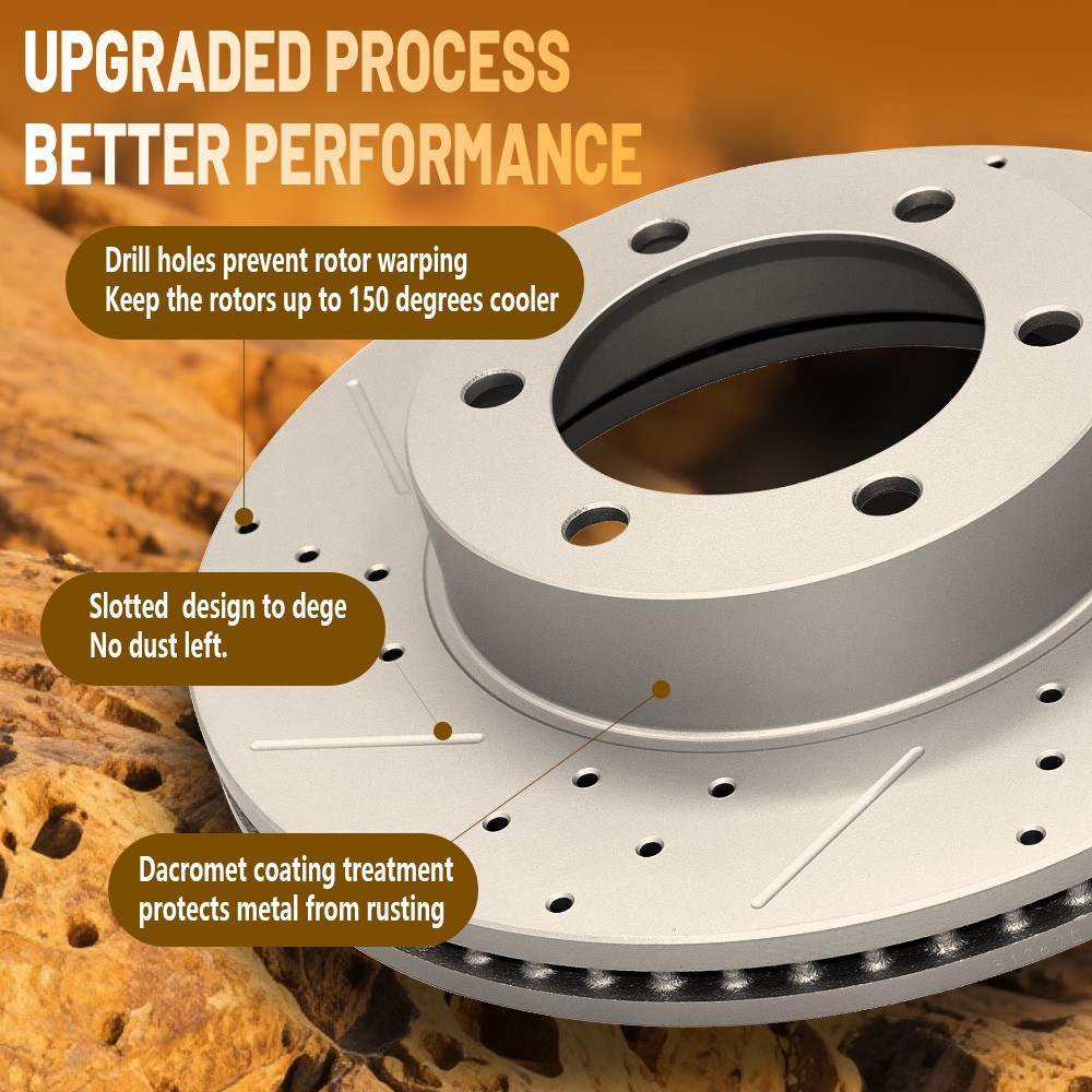 For 19-24 Subaru Forester Crosstrek Impreza Rear Drilled Disc Rotors Brake Pads