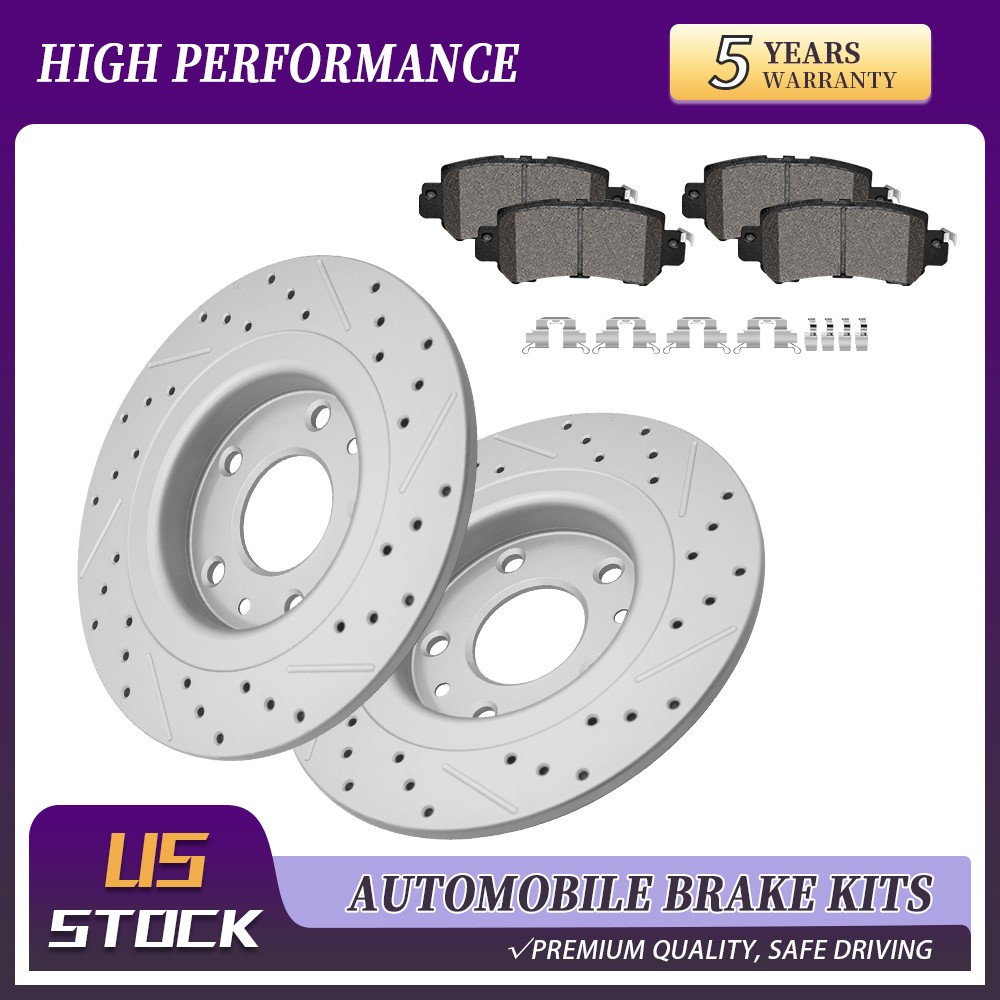 11.06″Rear Drilled Brake Rotors Ceramic Pads For 2016 2017 2018 Mazda CX-3