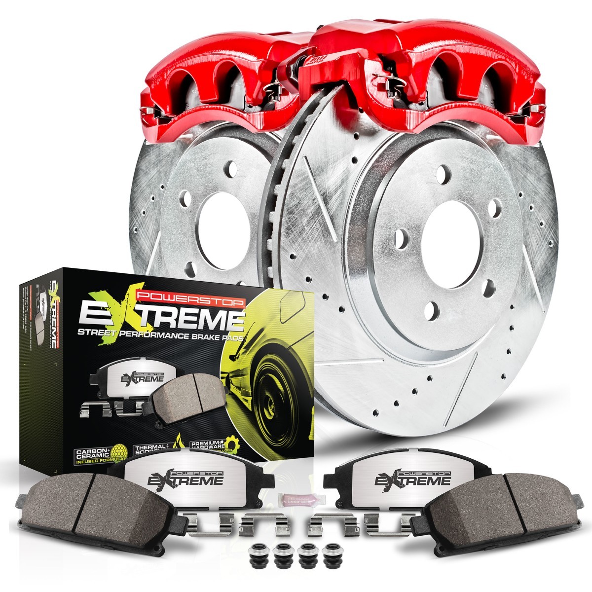 Powerstop Extreme Front 281mm Brake Discs Calipers Pads Kit for 1998-99 Acura CL