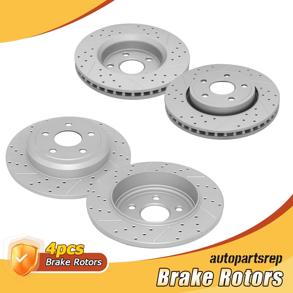 330mm Front+Rear Brake Rotor for 11-18 Dodge Durango Jeep Grand Cherokee V6 3.6L