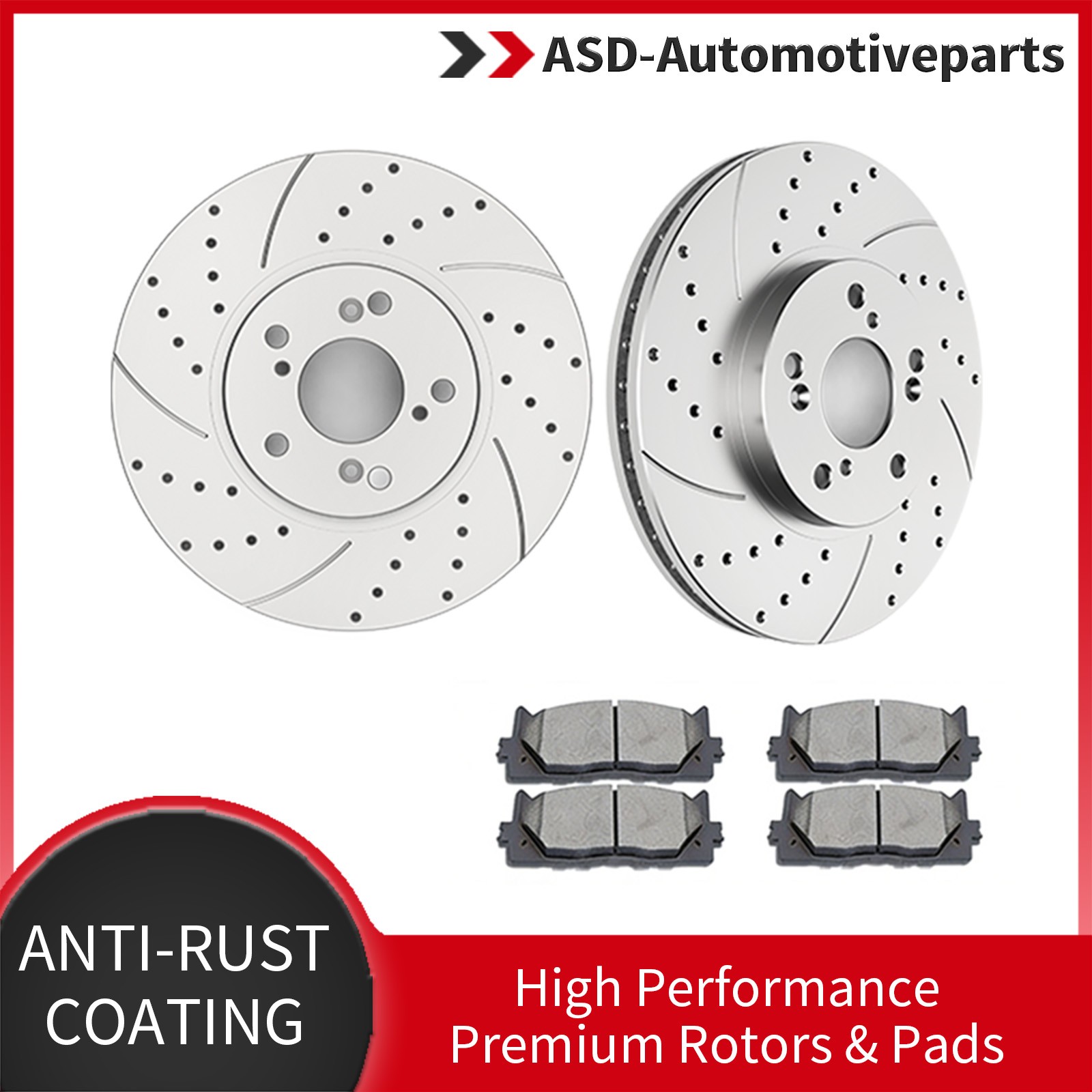 Front Slotted Rotors Disc and Brakes Pad Fit Honda Accord Acura CL TL TSX Kit