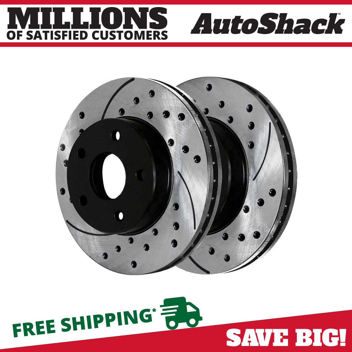 Front Drilled Slotted Brake Rotors Black Pair 2 for Jeep Grand Cherokee 4.0L V8