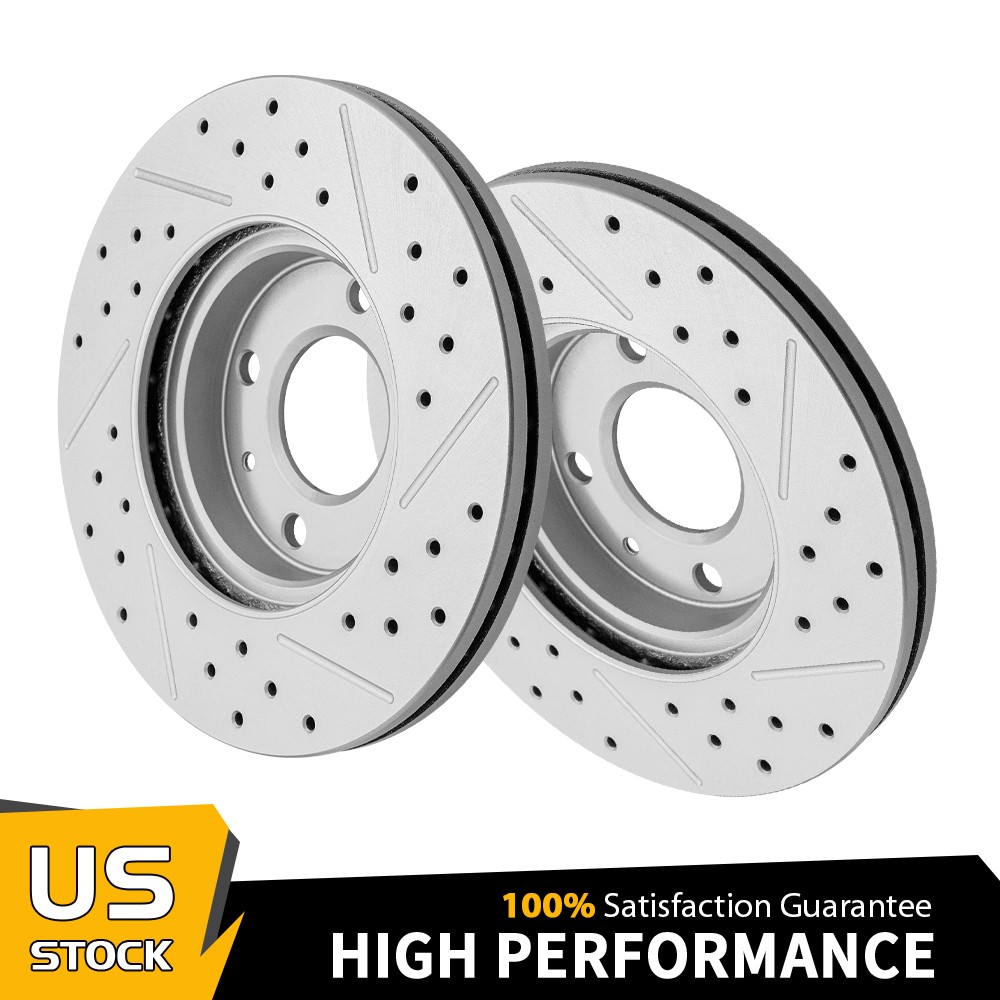 256mm Front Drilled Disc Brake Rotors for Dodge Attitude Hyundai Accent Kia Rio