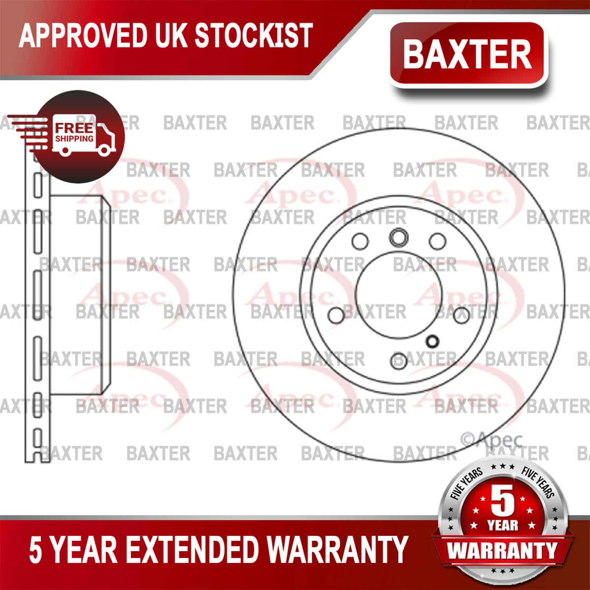 Fits BMW 5 Series 1986-1996 7 Series 1987-1994 Baxter Front Brake Disc
