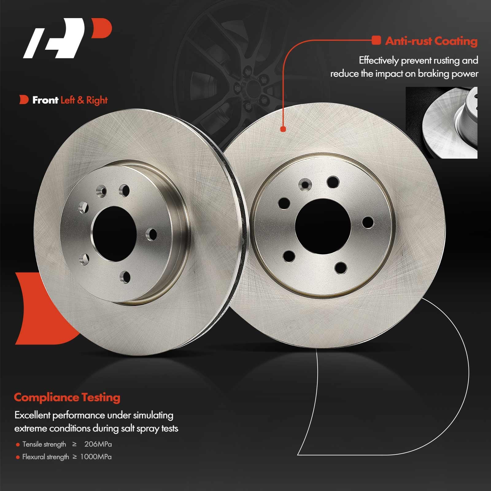 A-Premium Front Disc Brake Rotors for Cadillac ATS 13-19 3.6L 2.5L 2.0L 321mm