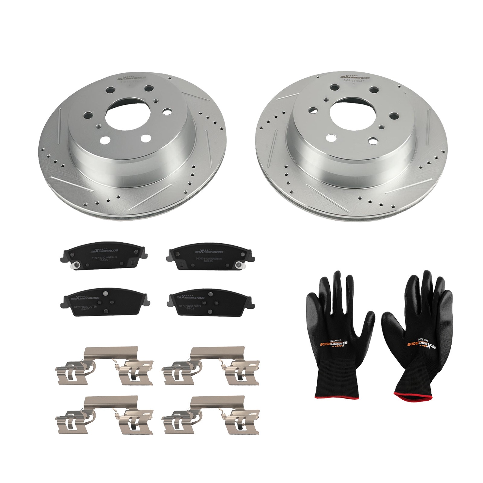345mm Rear Brake Rotors+Pads for GMC Sierra 1500/Chevrolet Silverado 1500 14-19