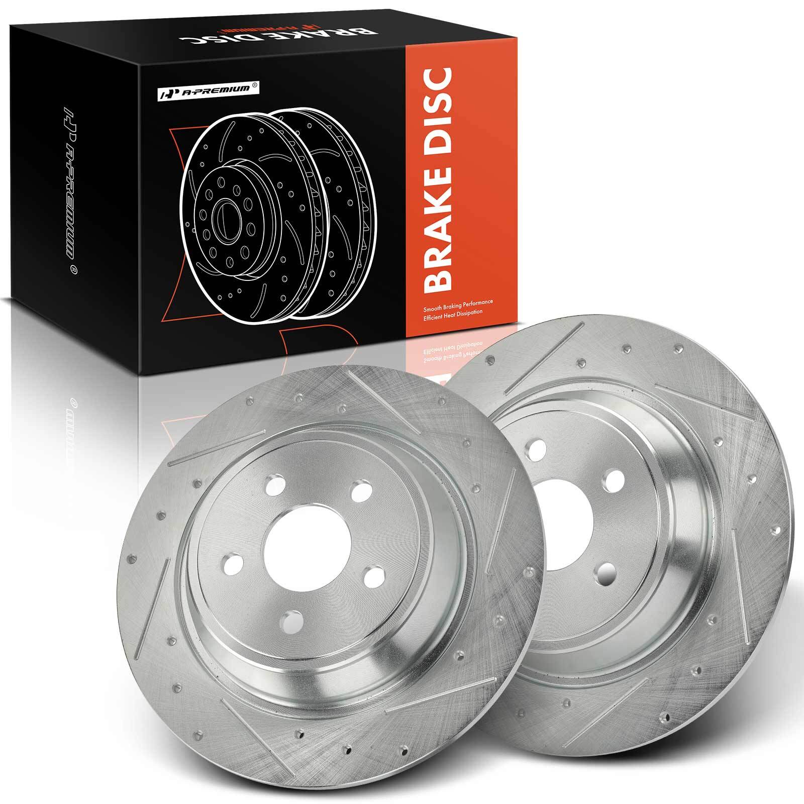 A-Premium Rear Side Drilled Brake Rotor for Ford Fusion 17-19 Edge 15-22 Lincoln