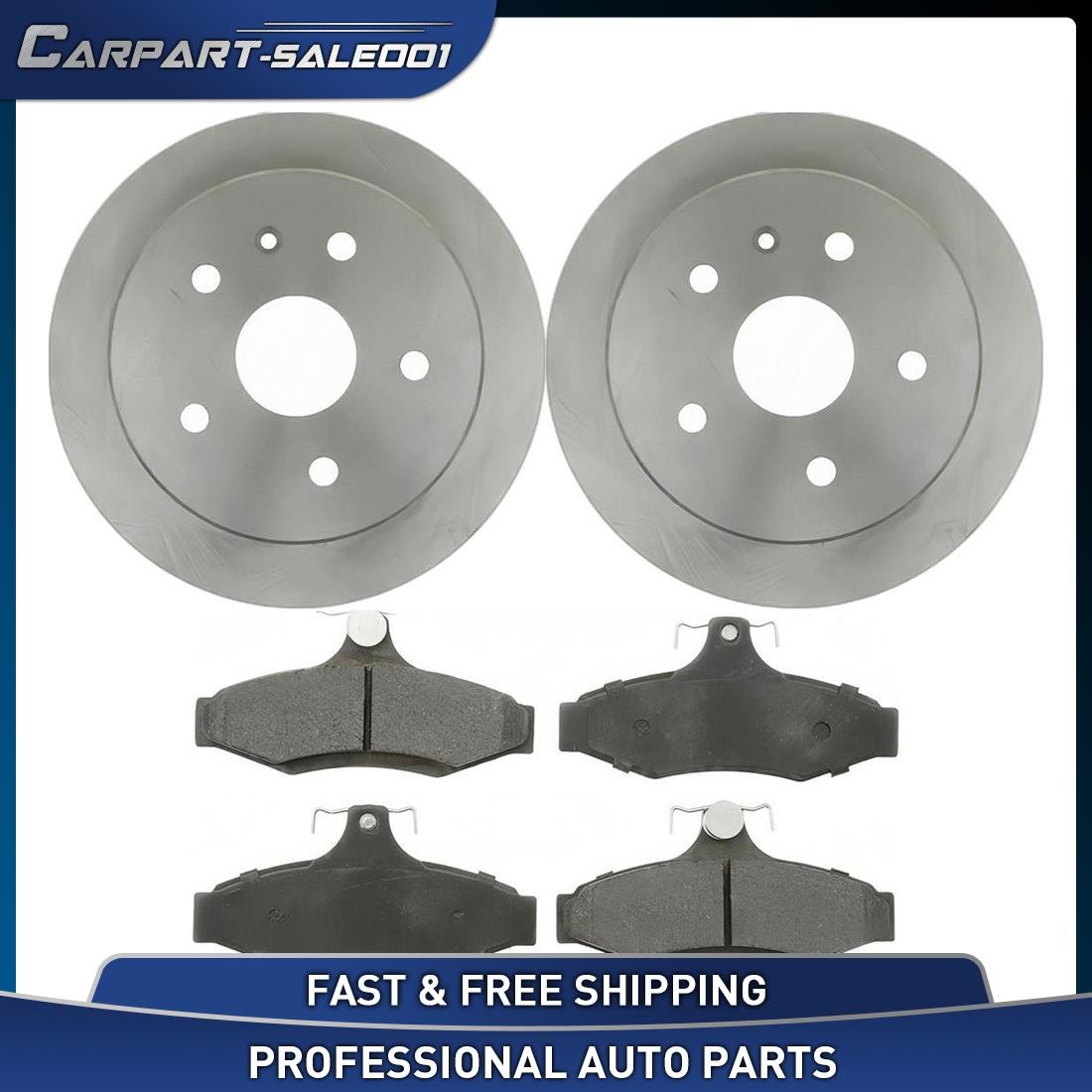 10.08″ Rear Disc Brake Rotors Brake Pads Kit for 1999-2002 Daewoo Leganza 2.2L