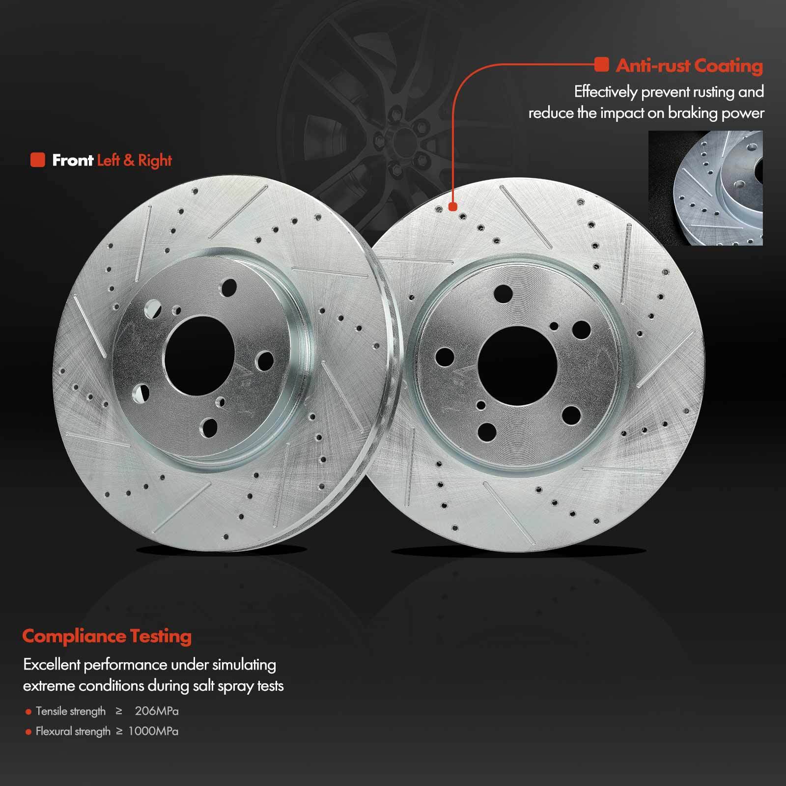 2Pcs Front Left & Right Drilled Brake Rotor for Lexus GS300 IS250 2009 2010-2015