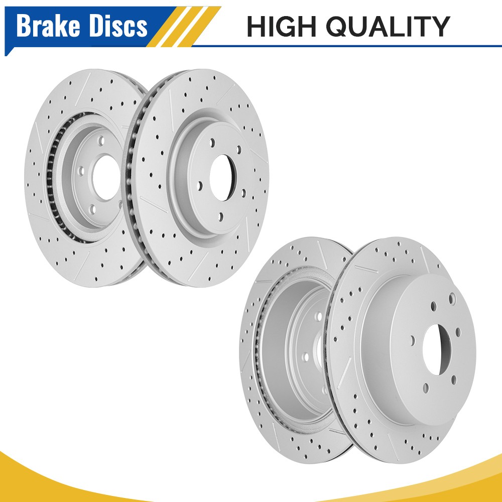 Front & Rear Drilled Brake Rotor For Nissan Murano Pathfinder Infiniti QX60 JX35