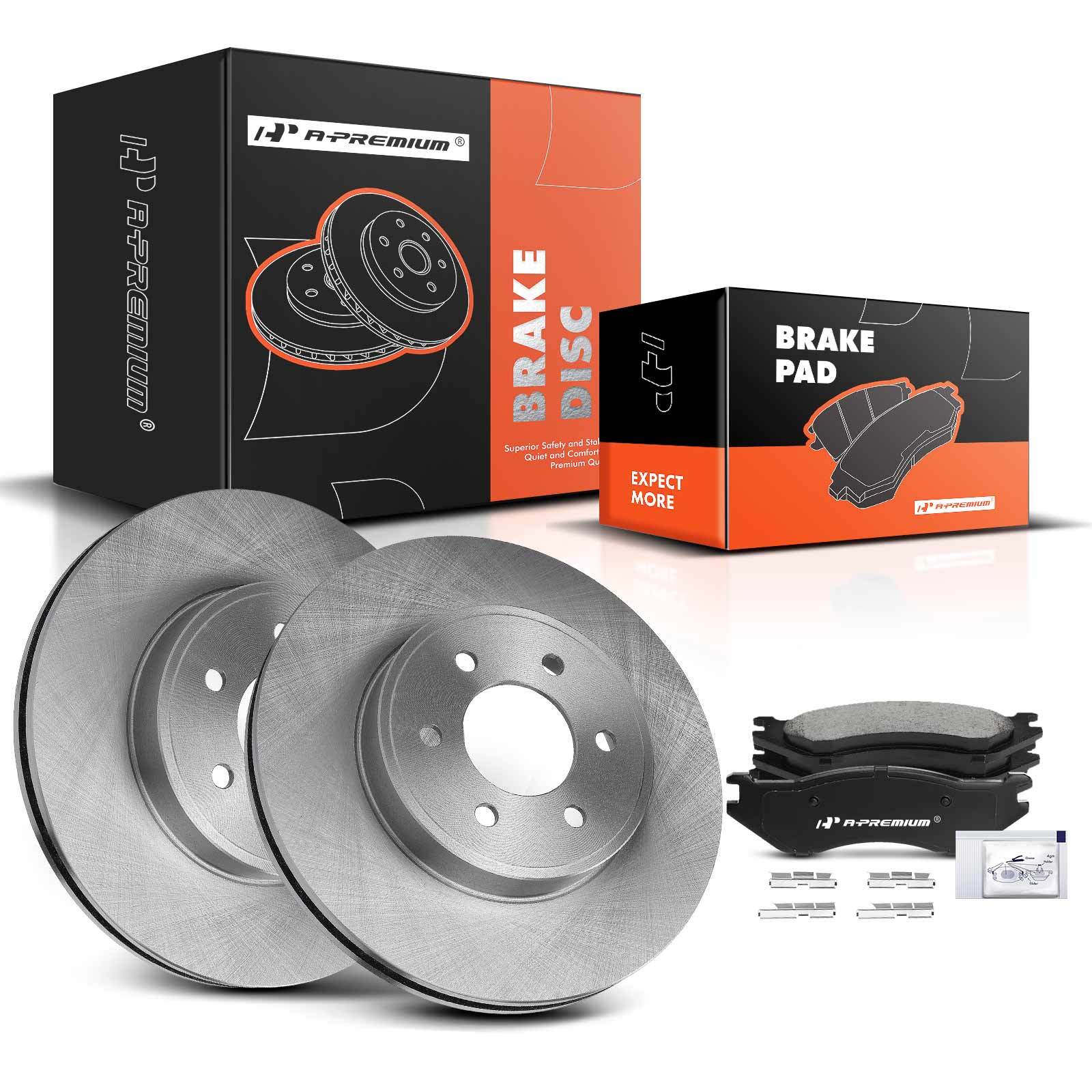 A-Premium Front Disc Brake Rotors & Ceramic Pad for Dodge Durango 2003 4.7L 5.9L