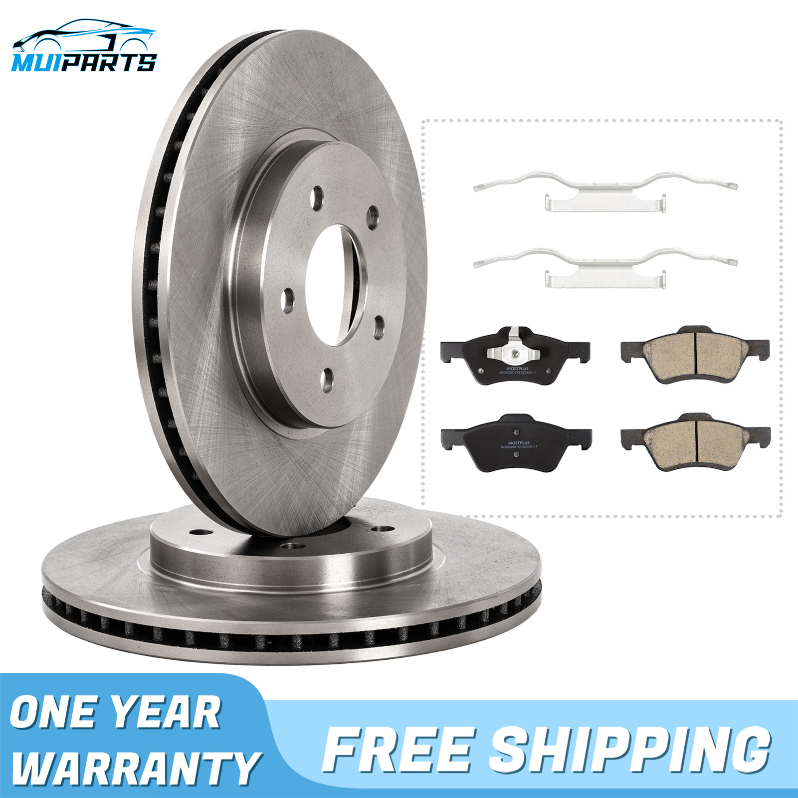 SET(2) Front Disc Rotor&Brake Pads for Ford Escape Mercury Mariner Mazda Tribute