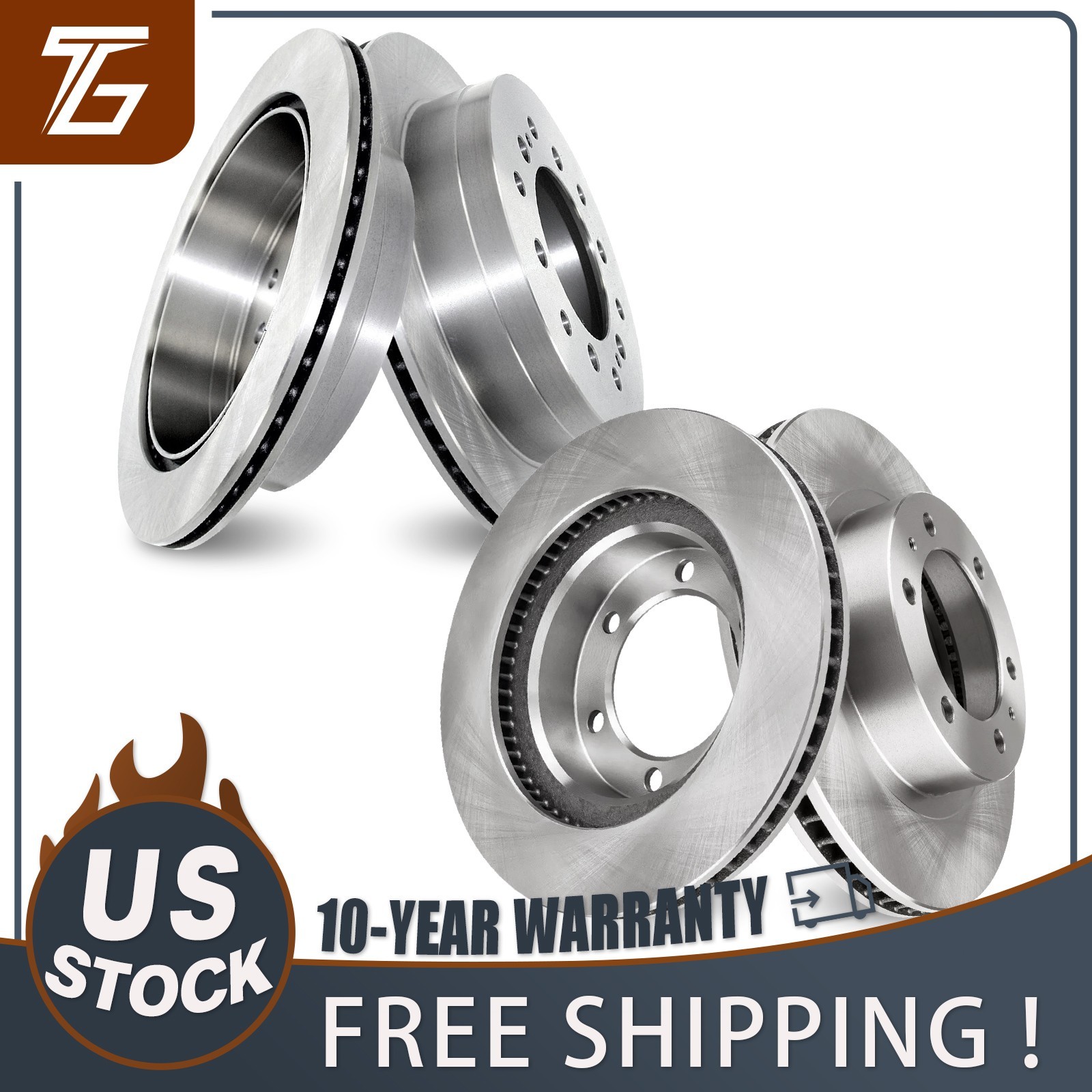 12.56″ Front and 12.28″ Rear Vented Brake Rotors Kit for FJ Cruiser 2007 – 2009