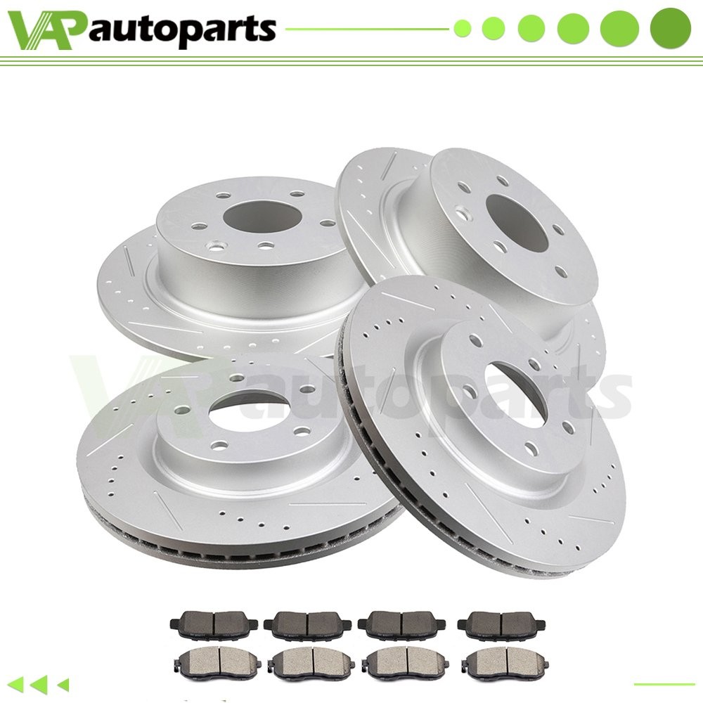 Brake Pads And Rotors Discs Front + Rear For Nissan Altima 2007 – 2012 Drilled