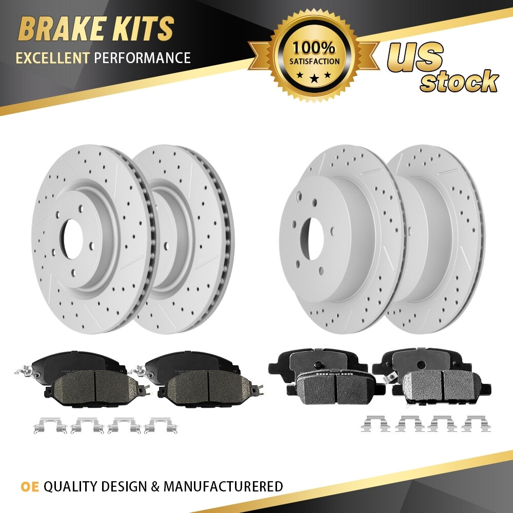 Front & Rear Rotors + Ceramic Pads for 2013 2014 2015 – 2020 Nissan Pathfinder