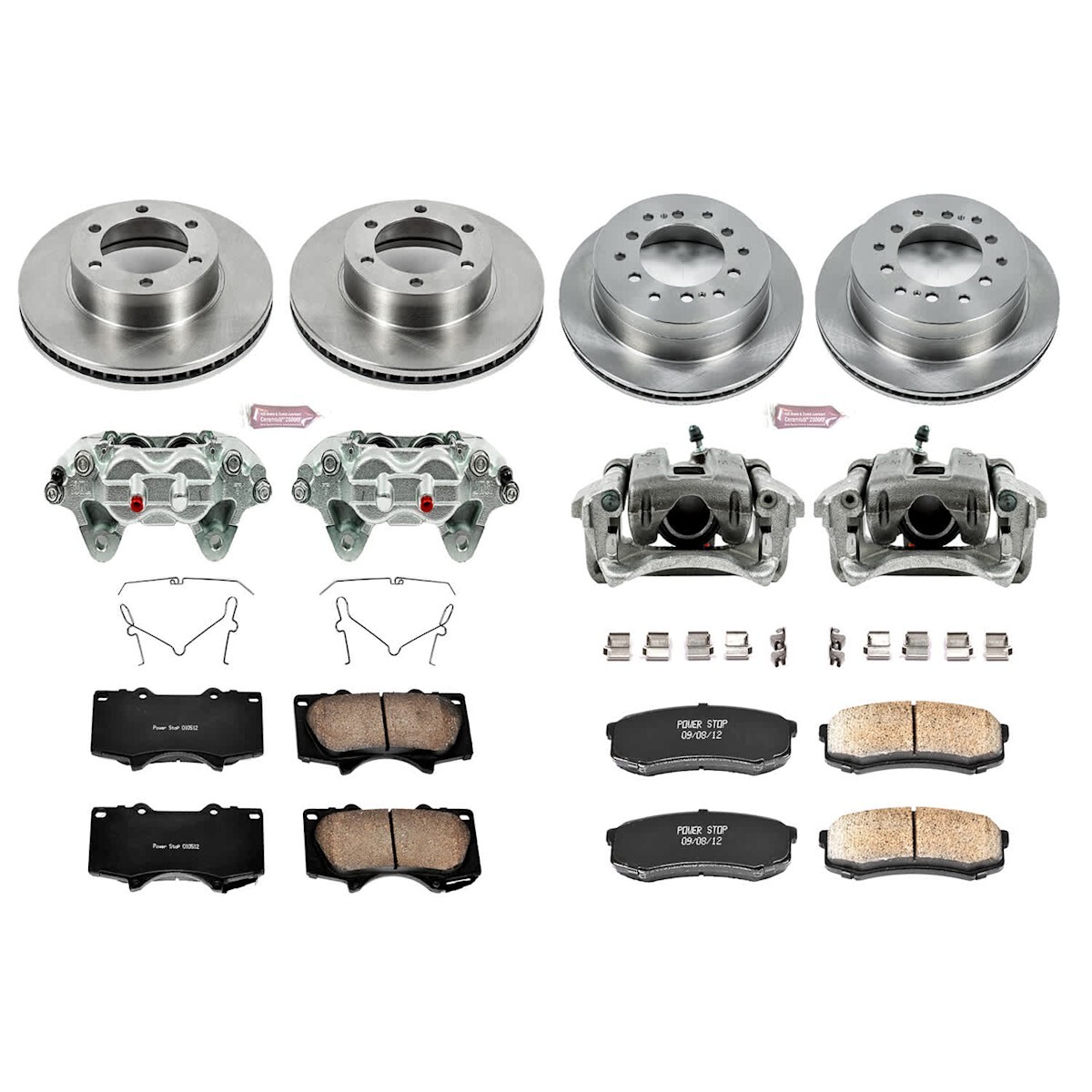 KCOE2325 Powerstop 4-Wheel Set Brake Kit With Calipers Front & Rear for Sequoia