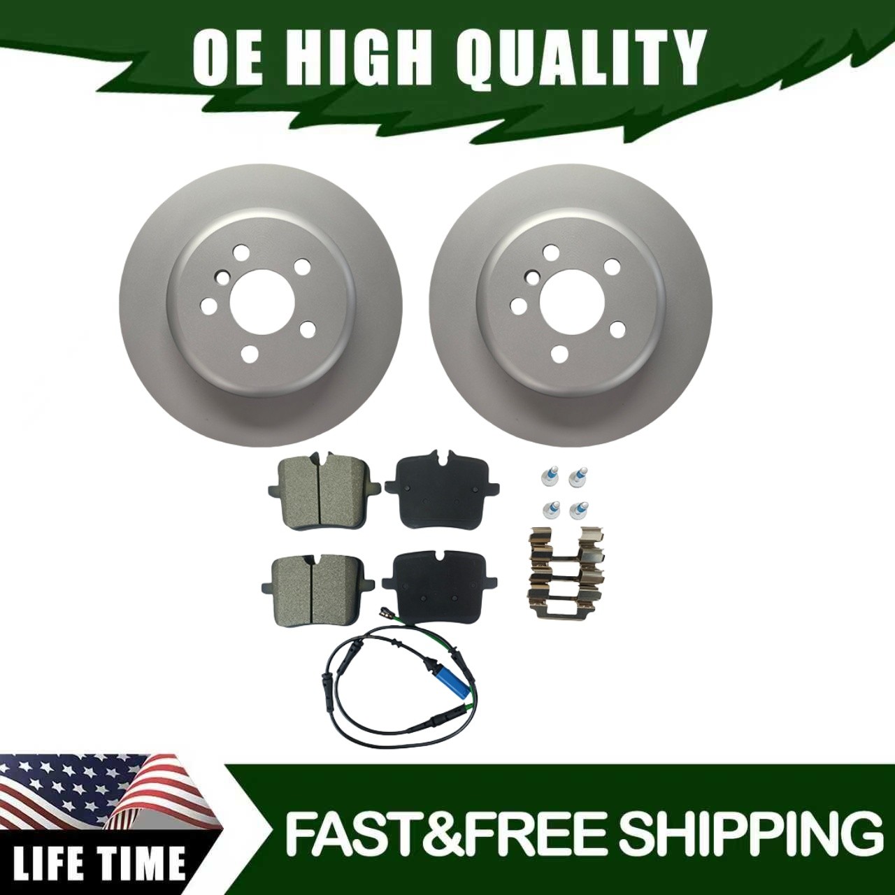 Rear Brake Kit Disc Rotor Ceramic Pads for BMW X3 2018 2019 2020 2021 2022 2023