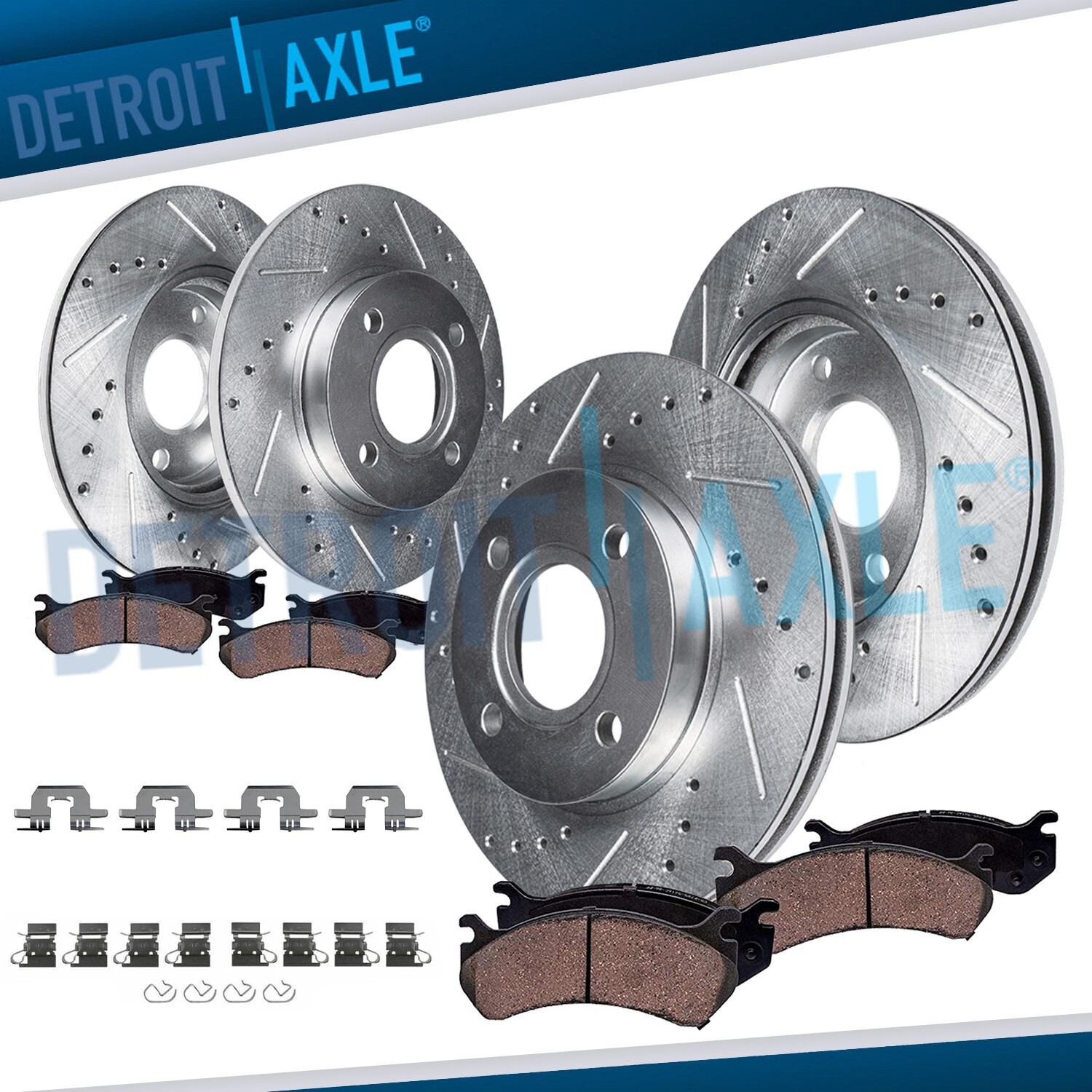 8pc Front Rear Drilled Brake Rotors and Brake Pads Kit for MX-5 Miata 124 Spider