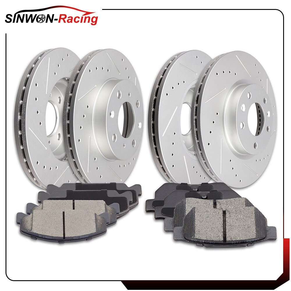 Front Rear Brake Rotors Ceramic Pads Vented For 94-95 Honda Civic 93-97 del Sol