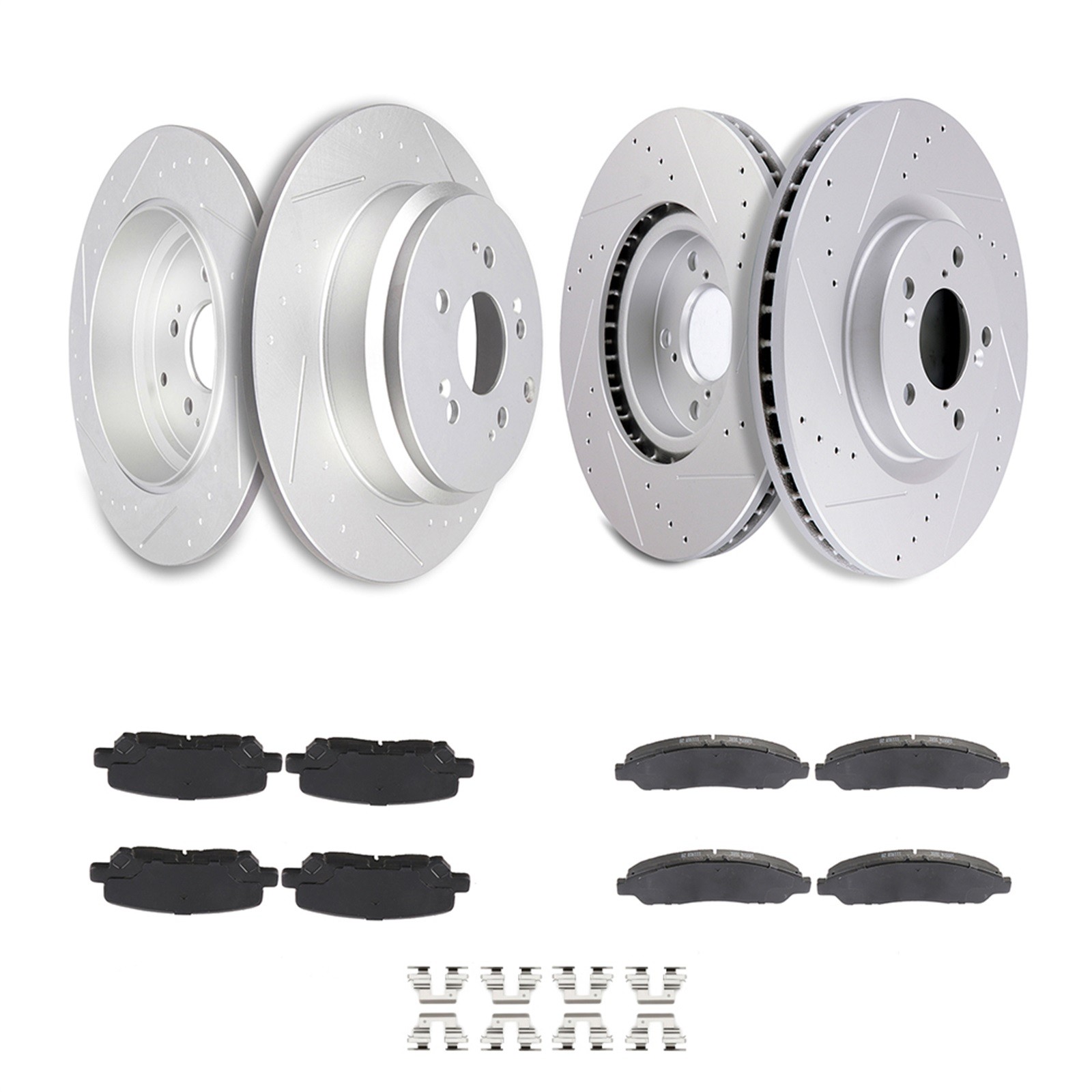 Ceramic Brake Pads And Rotors Front Rear For 2012 2013 2014 2015 Honda Pilot