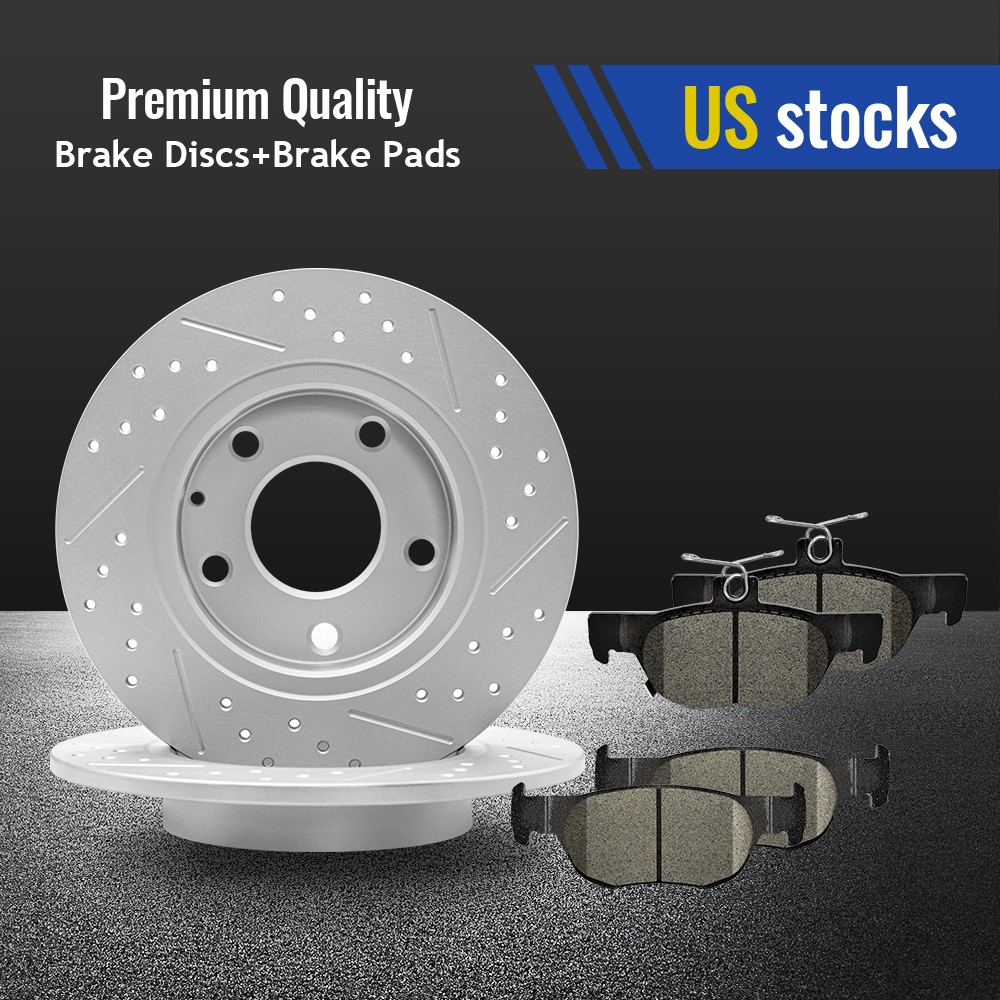265mm Rear Drilled Disc Rotors Ceramic Brake Pads for Mazda 3 Sport CX-30 20 -21
