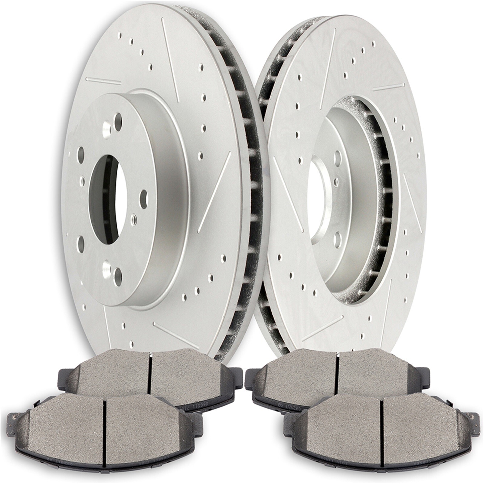 Front Brake Rotors Ceramic Pad For 2003-07 Honda Accord 13-15 Civic Drill & slot