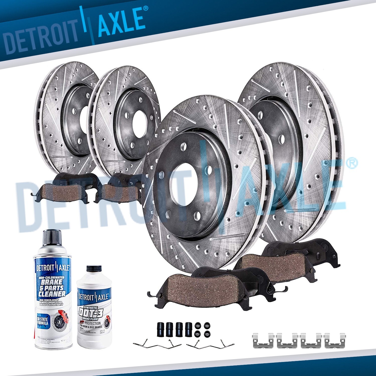 10pc Front Rear Drilled Brake Rotors Brake Pads Kit for 2015 Subaru Legacy 2.5L