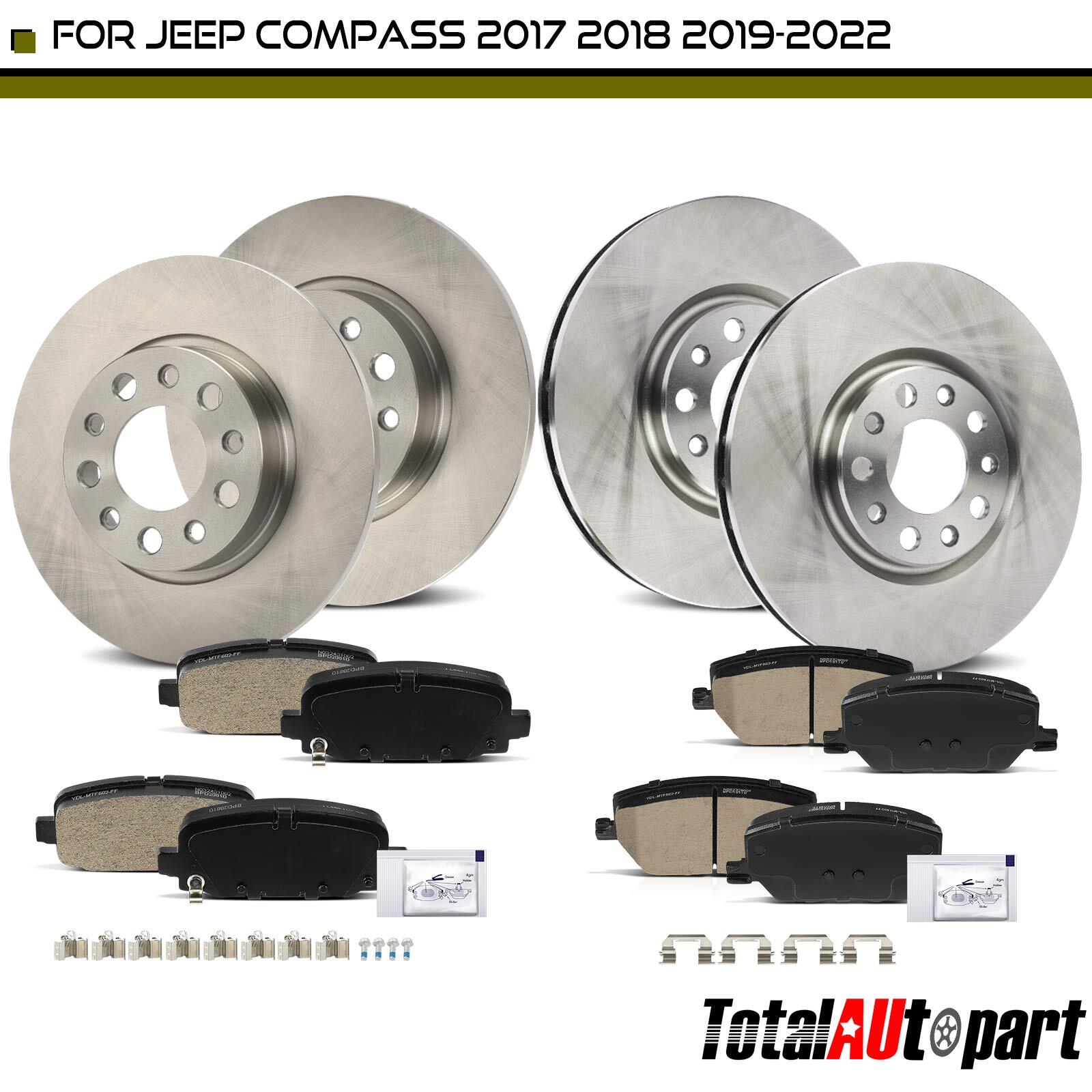 12Pcs Disc Brake Rotors & Ceramic Brake Pads for Jeep Compass 17-22 Front & Rear