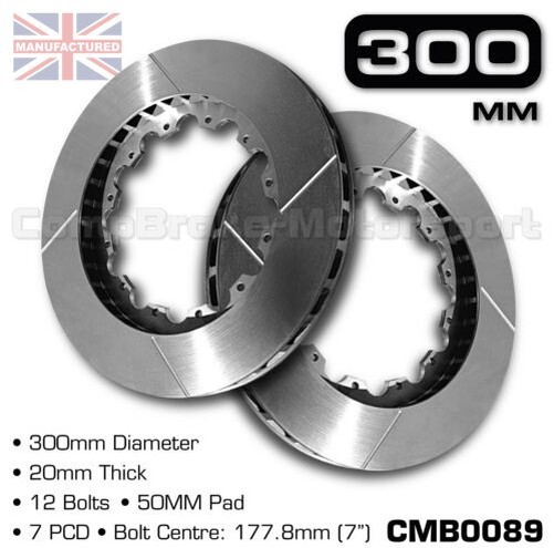 BRAKE DISCS / ROTOR 300mm X 20mm 12 BOLT (50mm PAD) 7″ PCD (PAIR) CMB0089