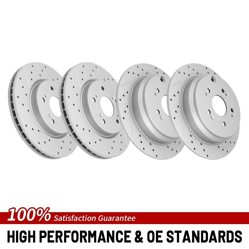 Front & Rear Drilled Brake Rotors For 2007-2012 Acura RDX 2007-2016 Honda CR-V