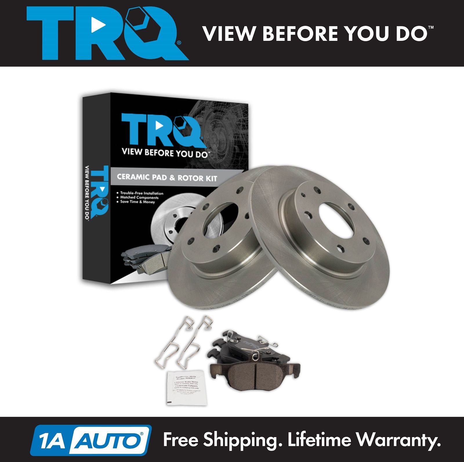 TRQ Rear Brake Pad & Rotor Kit Fits 2019-2021 Mazda 3 2020-2021 CX-3 CX-30